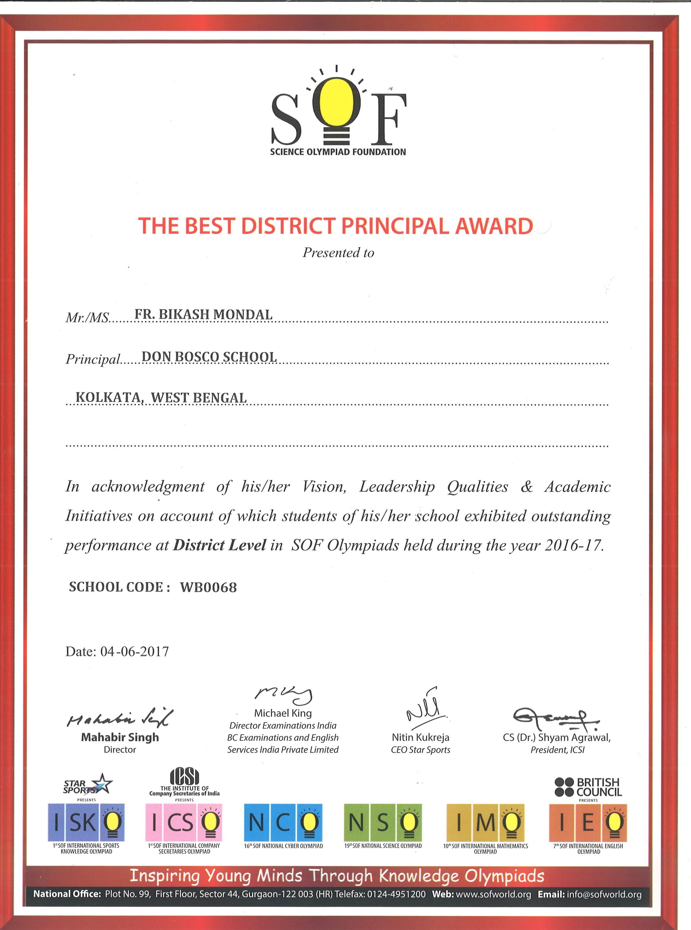 School Certificate 6